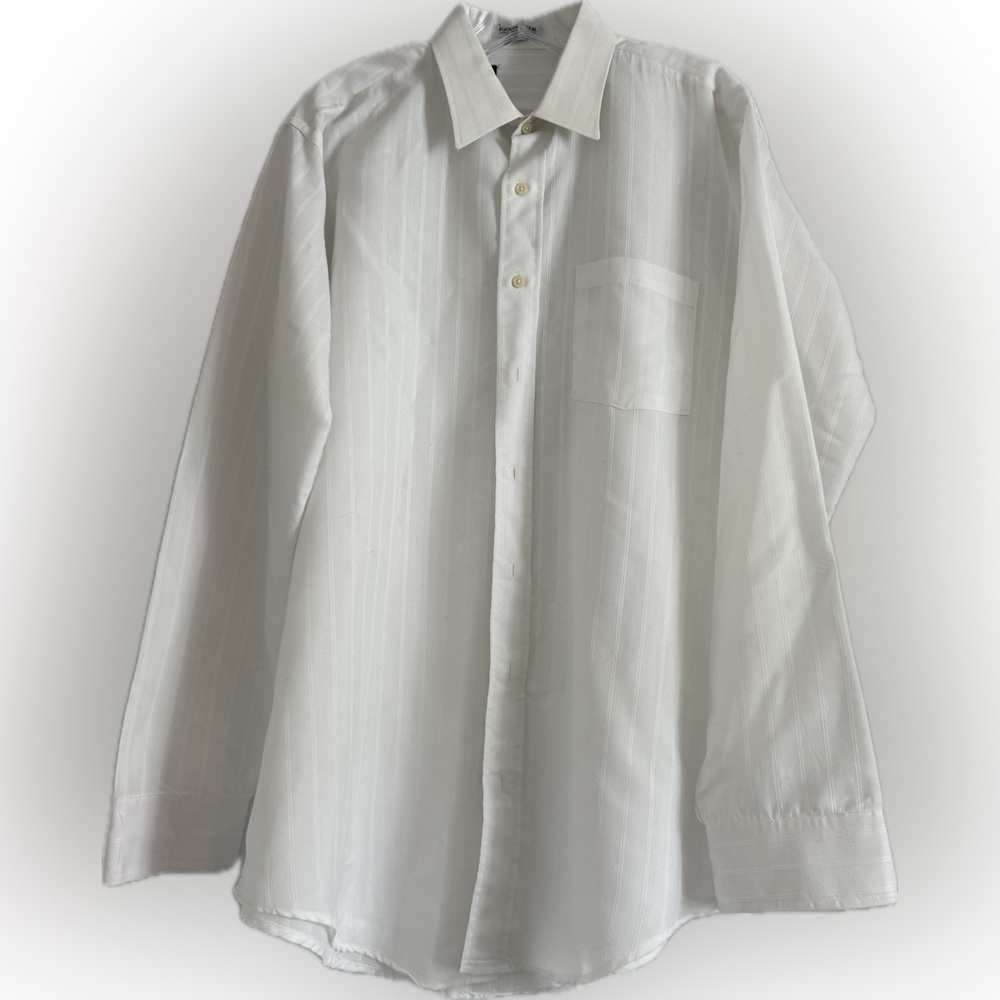 Classic White Men's Dress Shirt - Lightweight Button-Up